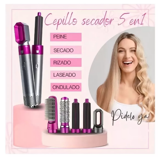 Cepillo Secador Alisador 5 En 1